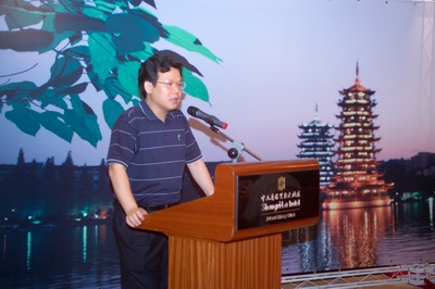 中山市政府彭建文常務(wù)副市長致辭歡迎桂林市政府考察團(tuán)前來參觀、考察